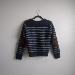 J. Crew Wool Striped Sweater With Elbow Pads